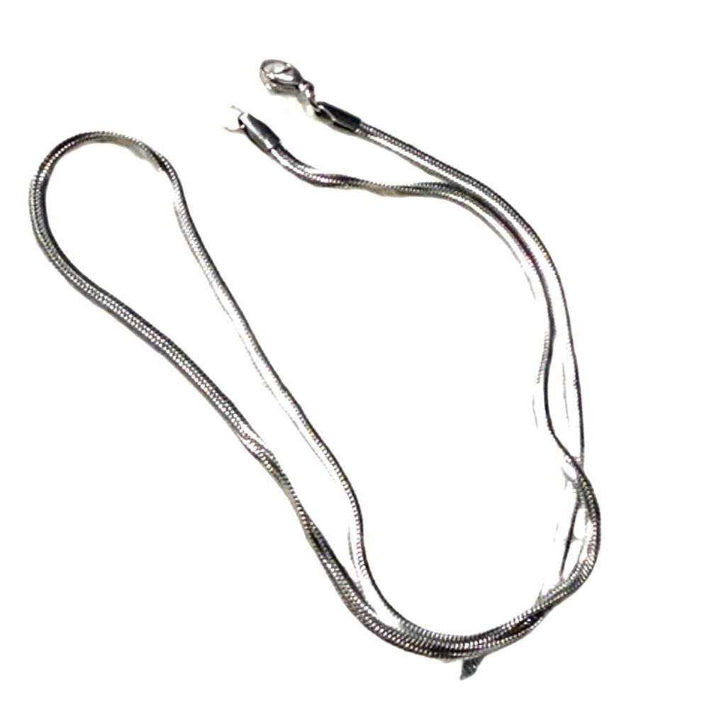 NWT 304L Stainless Steel Snake Chain Necklace 17.7” Silver Tone